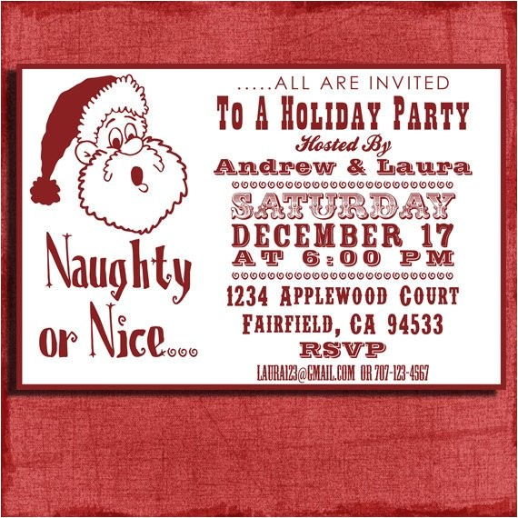 Naughty or Nice Party Invitations Holiday Naughty or Nice Party Invitation 4×6