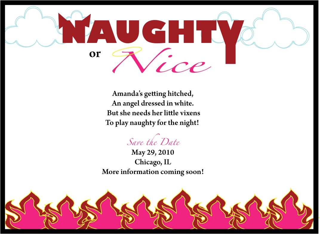 Naughty or Nice Party Invitations Naughty or Nice Bachelorette Party