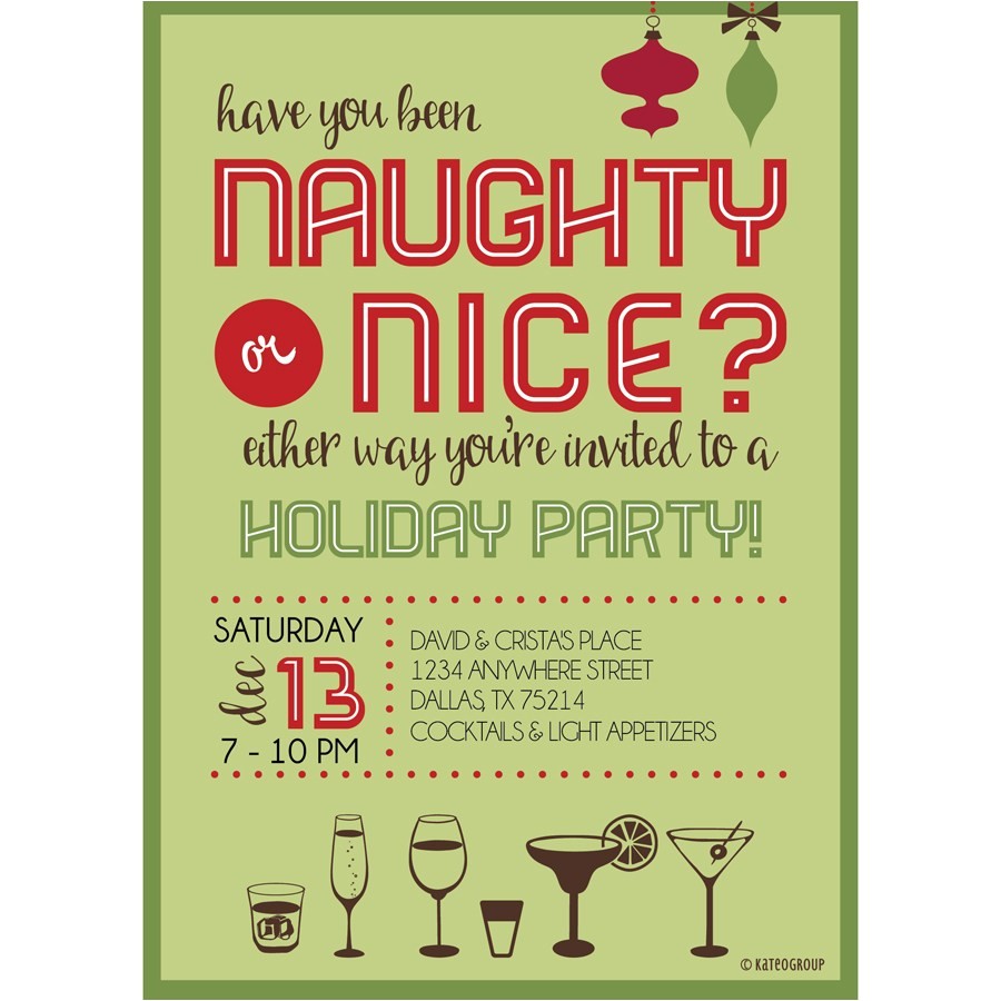 Naughty or Nice Party Invitations Naughty or Nice Holiday Party Invitation Kateogroup
