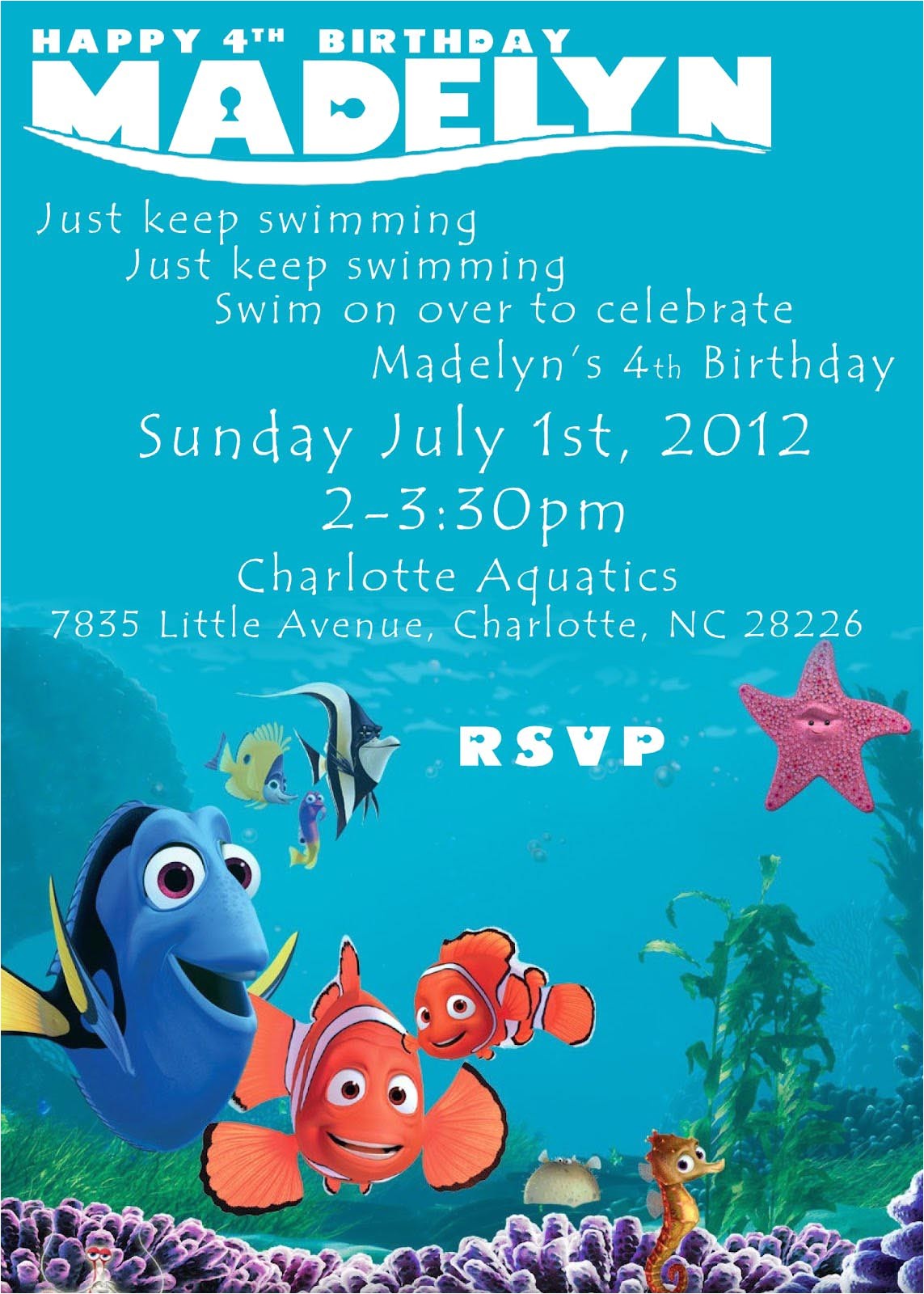 Nemo Birthday Party Invitations Travel In the Ocean at A Nemo Birthday Party Home Party
