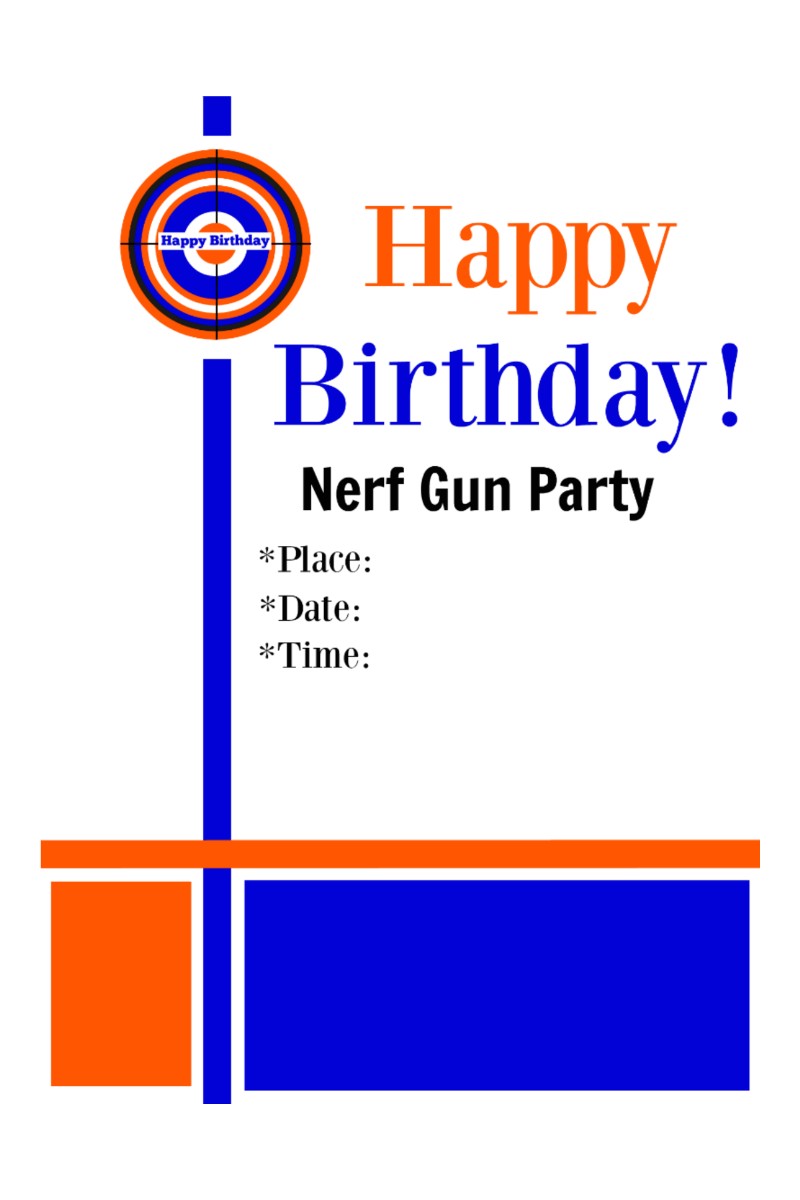 Nerf Gun Birthday Party Invitations Printable Right On Target Nerf Gun Party Fun Squared