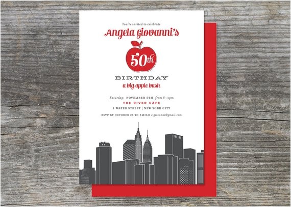 New York Party Invitations Items Similar to New York Big Apple Party Invitation 15