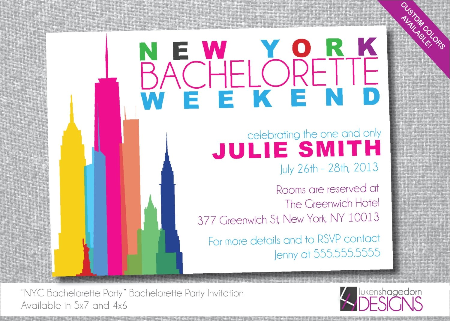 New York Party Invitations New York Bachelorette Party Invitation