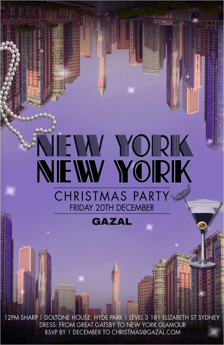 New York Party Invitations New York themed Christmas Party Invitation Set Tiffany