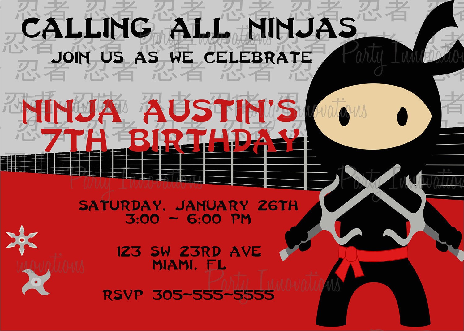 Ninja Birthday Party Invitation Template Free Free Printable Ninjago Birthday Invitation Free