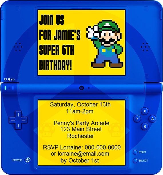 Nintendo Ds Birthday Party Invitations Diy Printable Video Game Birthday Party Invitation Video Nintendo Ds Birthday Party Invitations Diy Printable Video Game Birthday Party Invitation Video
