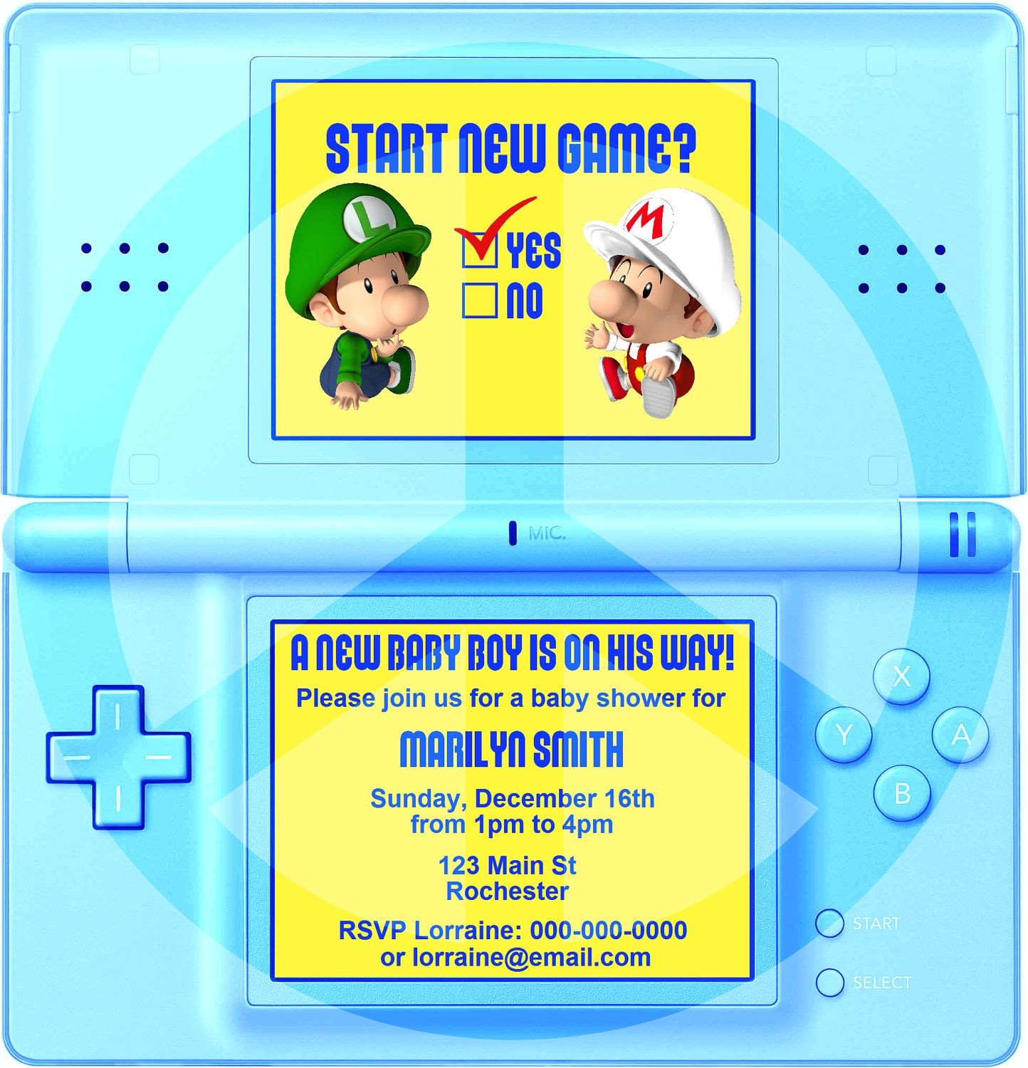 Nintendo Ds Birthday Party Invitations Diy Printable Video Game Shower Party Invitation Video Nintendo Ds Birthday Party Invitations Diy Printable Video Game Shower Party Invitation Video