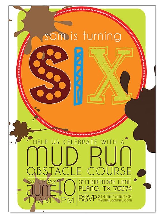 Obstacle Course Birthday Party Invitations 2 Brave Obstacle Course Birthday Party Invitations