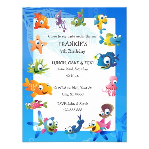 Ocean theme Party Invitations Ocean theme Children 39 S Birthday Party Invitation Zazzle