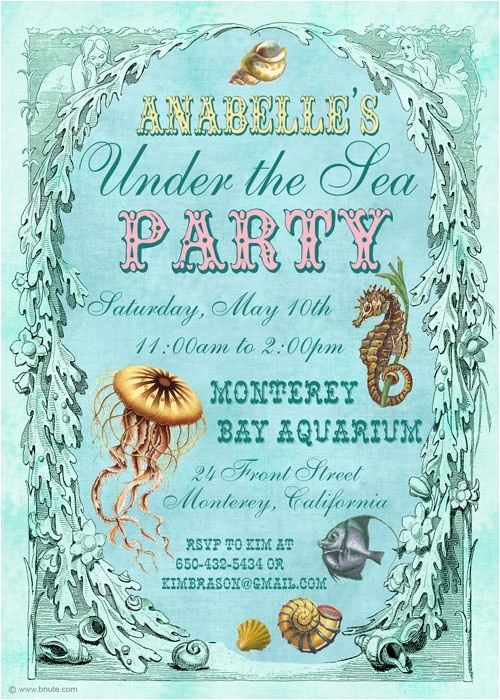 Ocean theme Party Invitations Under the Sea Birthday Party Invitations Eysachsephoto Com