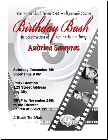 Old Hollywood Party Invitations Old Hollywood Glamour Party Invitations Old Hollywood Party Invitations Old Hollywood Glamour Party Invitations