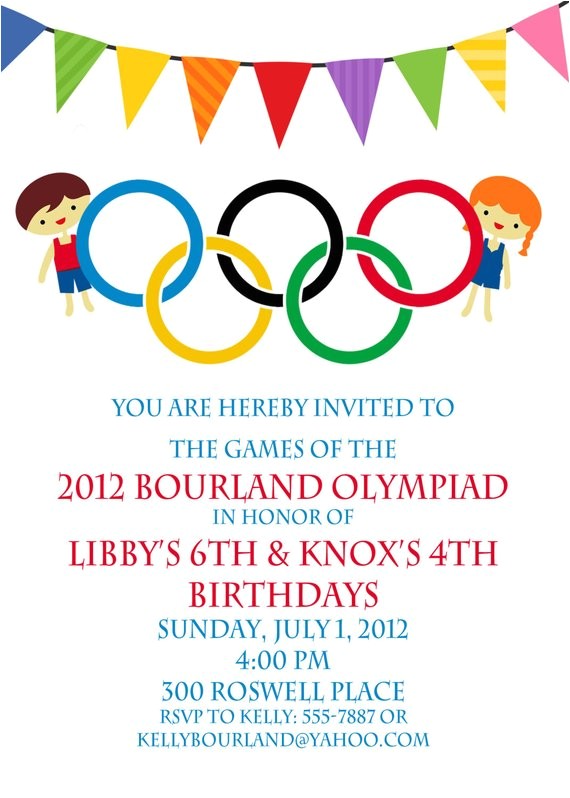 Olympic Party Invitation Template Olympic Party Invitation Olympics Birthday Invitation Digial