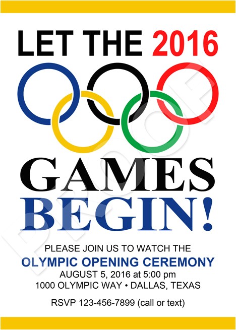 Olympic Party Invitation Template Paper Perfection 2016 Rio Olympic Invitations Party