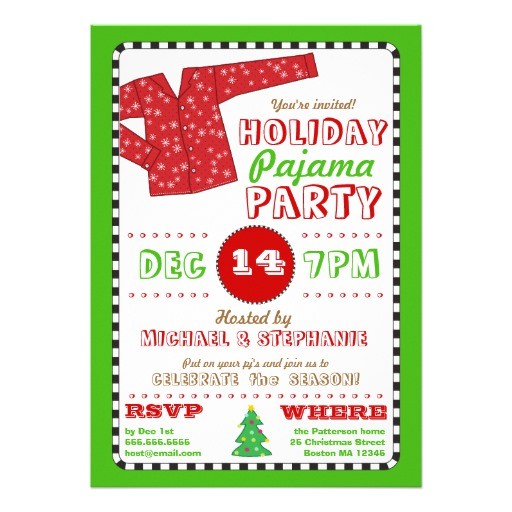 Order Christmas Party Invitations Holiday Pajama Christmas Party Invitation Zazzle