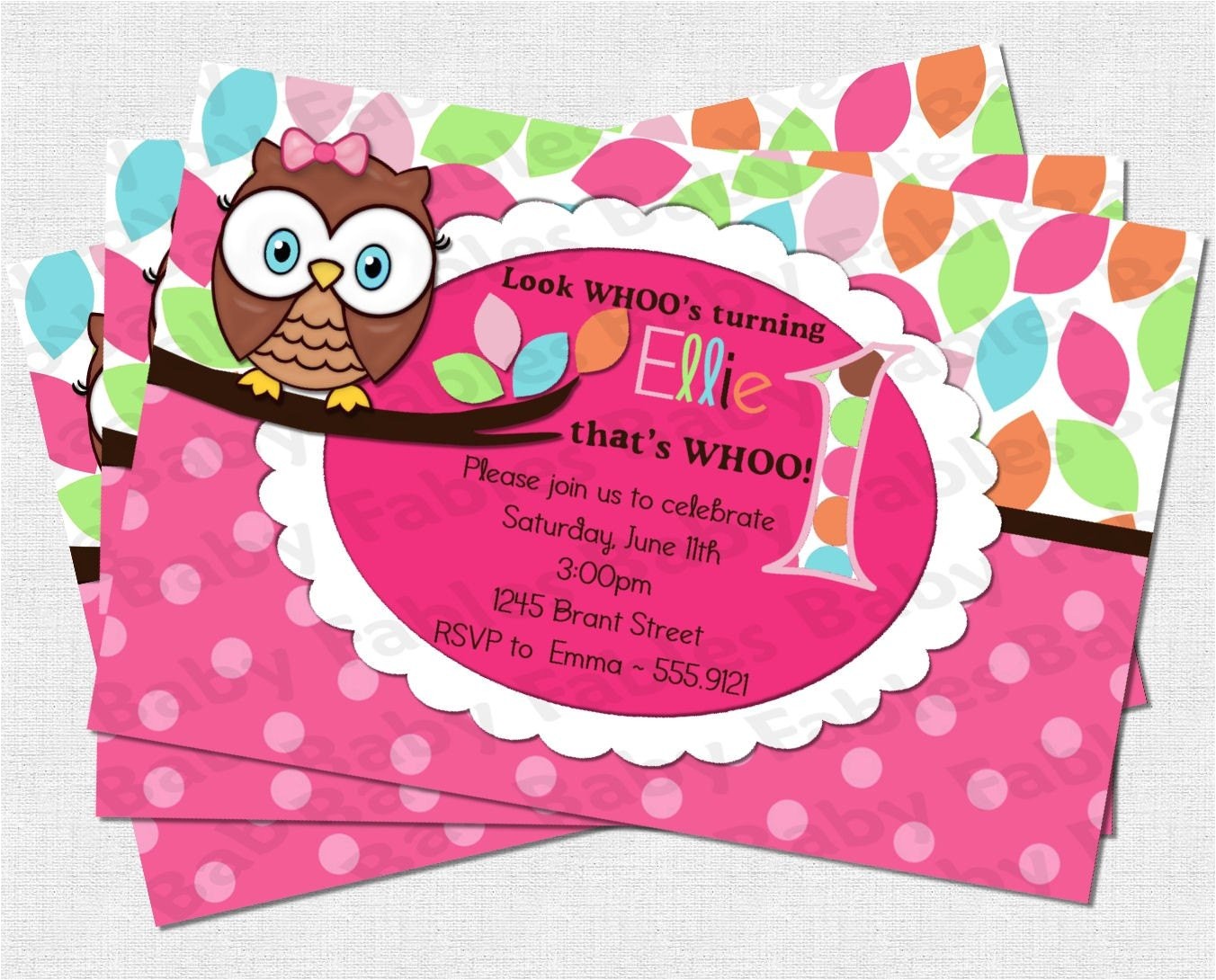 Owl Birthday Party Invites Pretty Owl Birthday Party Invitation Digital Diy by Babyfables