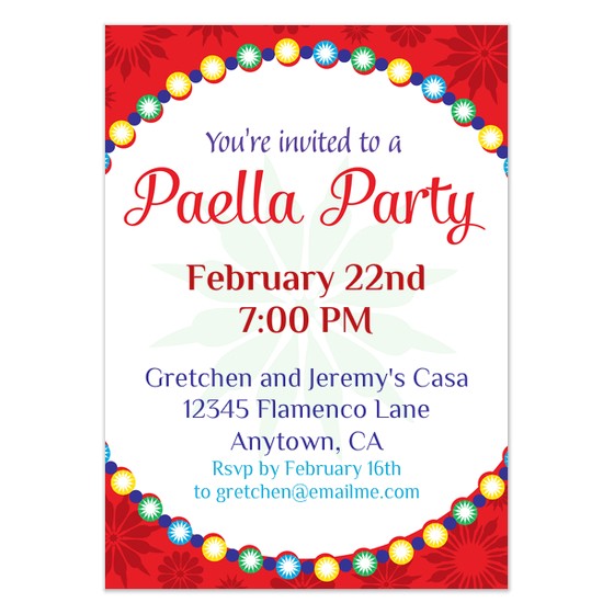 Paella Party Invitations Paella Party Invitations Cards On Celebrations Com