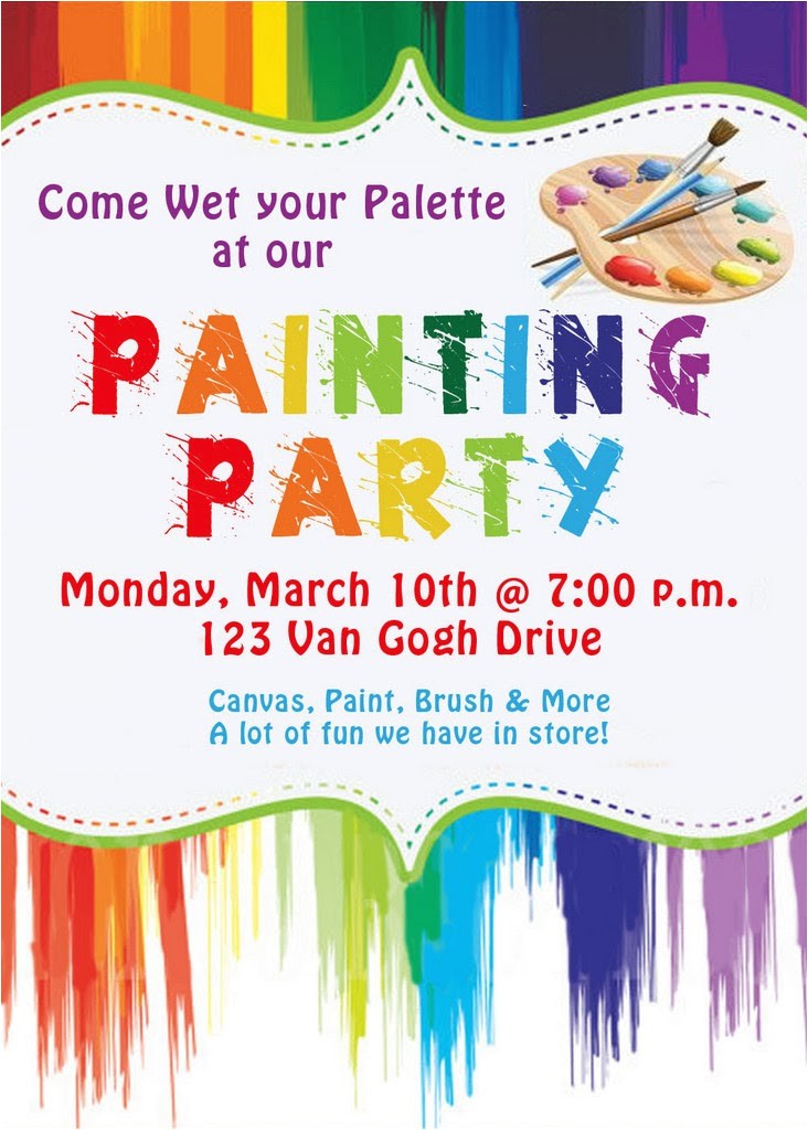 Paint Party Invitation Ideas Birthday Invites Awesome 10 Art Painting Party
