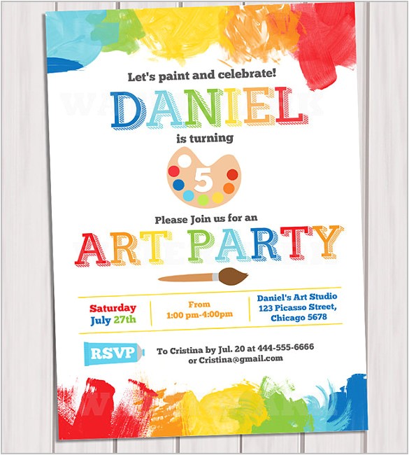Paint Party Invitation Template Free Kids Invitation Templates 27 Free Psd Vector Eps Ai