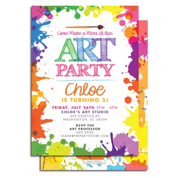 Painting Party Invitations Free Printable 7 Best Images Of Art Party Invitations Printable Paint