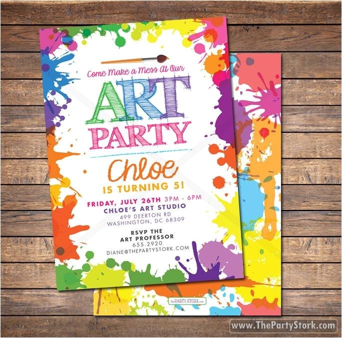 Painting Party Invitations Free Printable Art Paint Party Invitations Printable Birthday Invitation