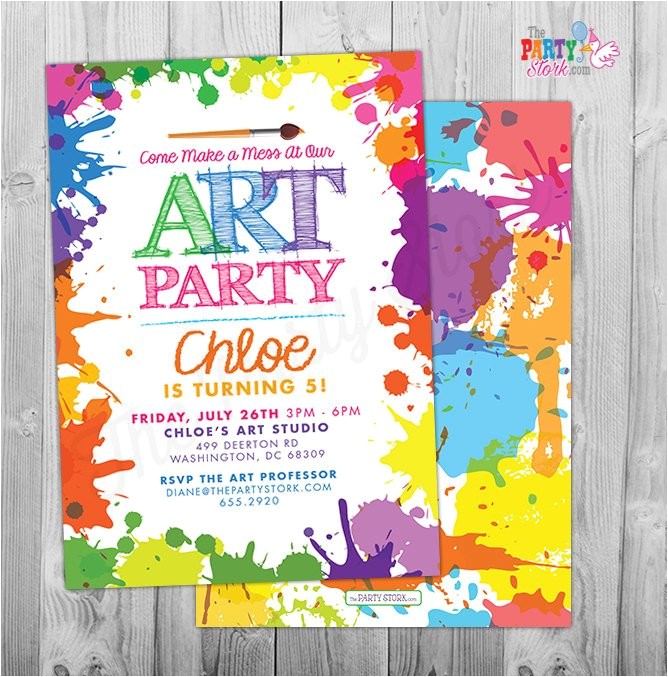 Painting Party Invitations Free Printable Art Paint Party Invitations Printable Birthday Invitation