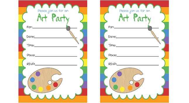 Painting Party Invitations Free Printable Art Party Invitations Birthday Party for Kids Pbs