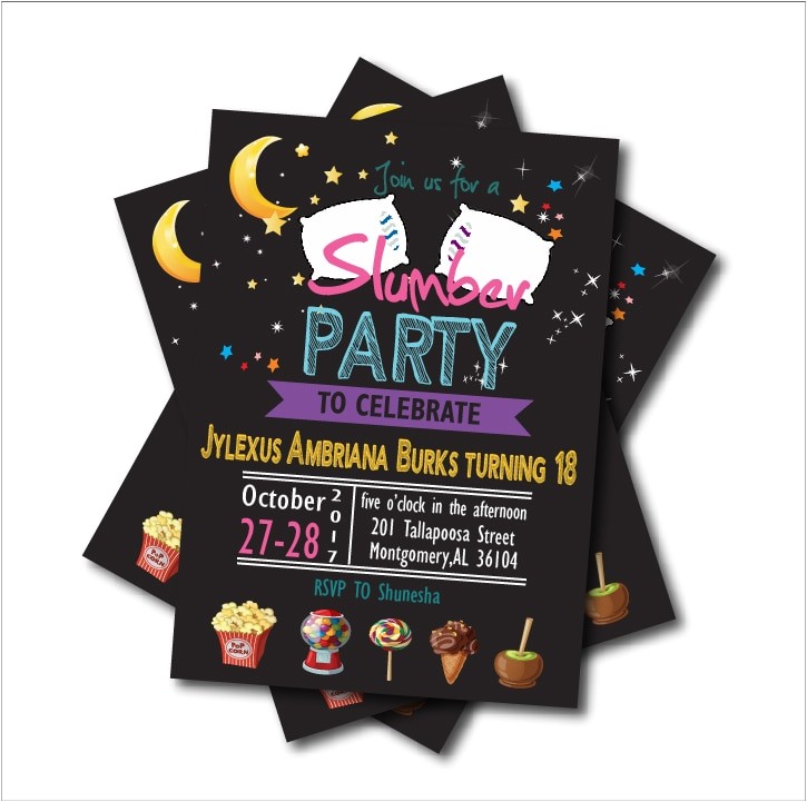Pajama Party Invitation Wording for Adults 20 Pcs Lot Slumber Party Invitations Pajama Sleepover