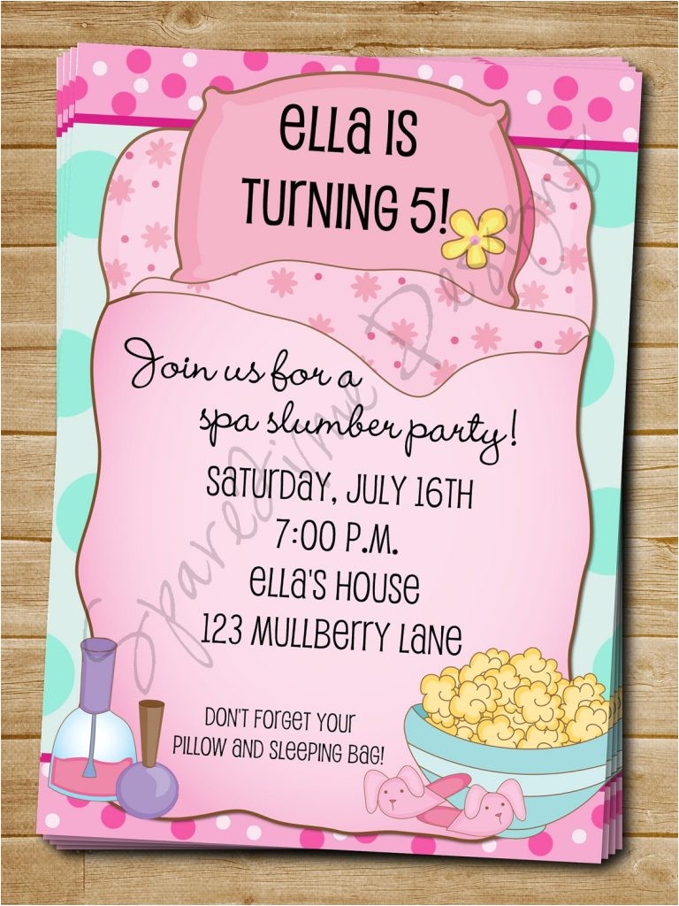 Pajama Party Invitation Wording for Adults Birthday Invitation Free Printable Slumber Party