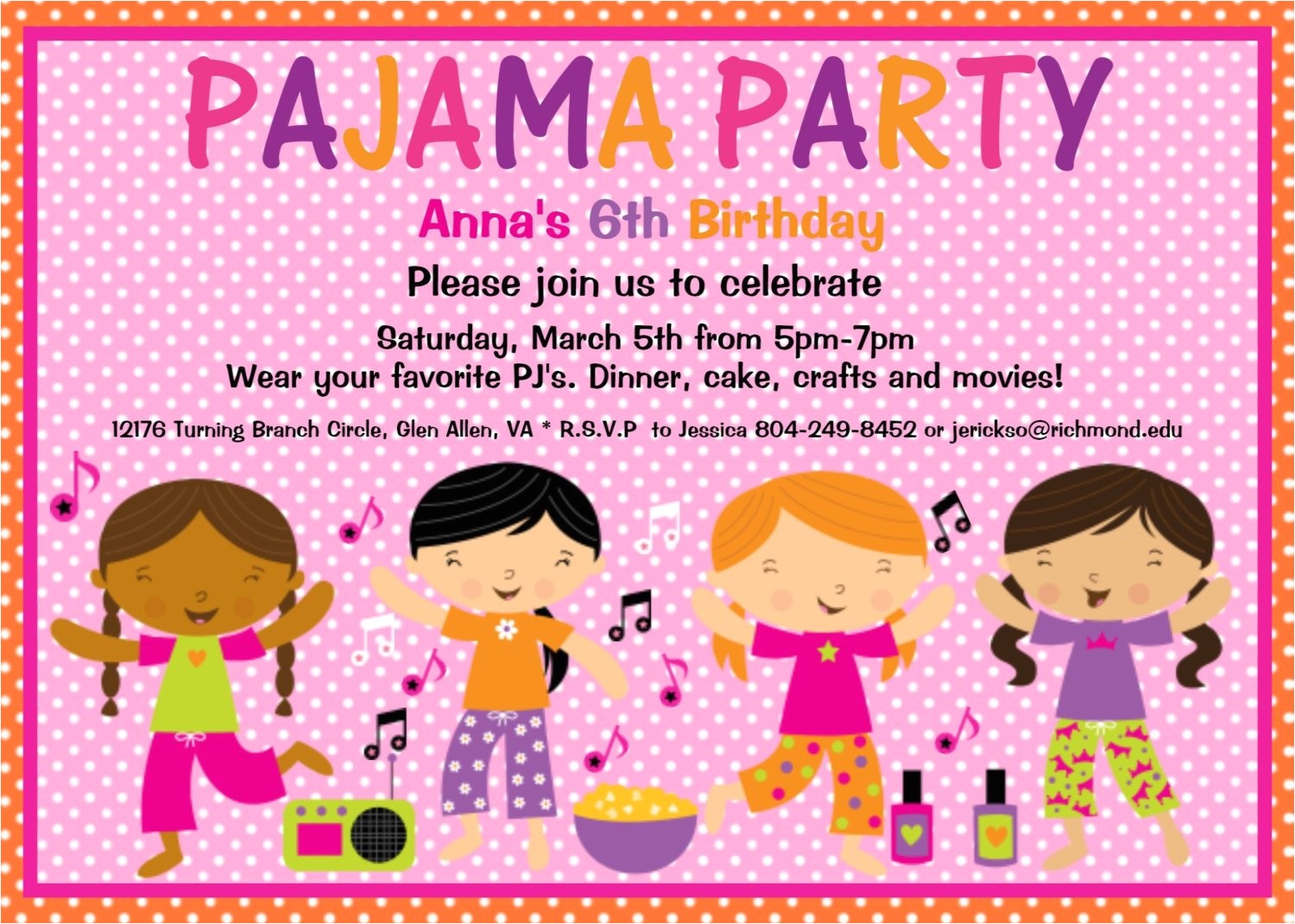 Pajama Party Invites Pajama Party Birthday Invitation Slumber by
