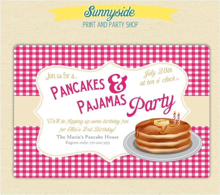 Pancake and Pajama Birthday Party Invitations Pancake and Pajama Birthday Party Invitations Home Party
