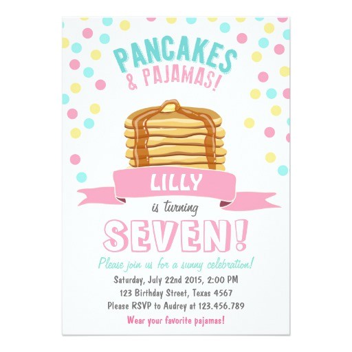 Pancake and Pajama Birthday Party Invitations Pancakes and Pajamas Birthday Party Invitation Zazzle