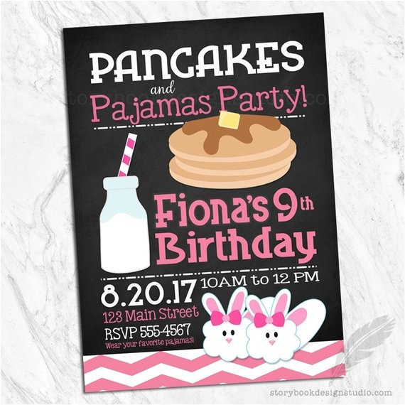 Pancake and Pajama Birthday Party Invitations Pancakes and Pajamas Birthday Party Invitations Brunch