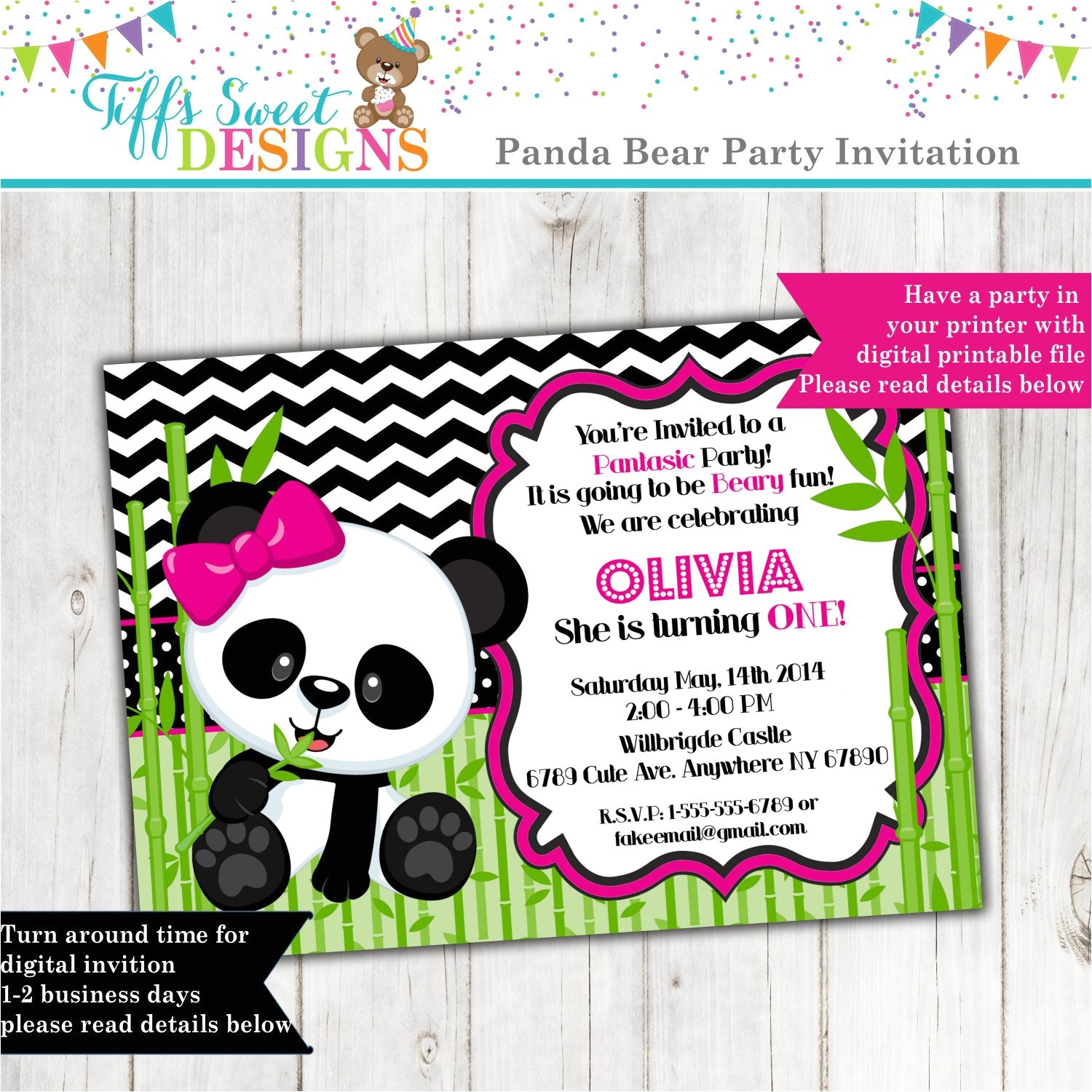 Panda Bear Birthday Party Invitations Panda Bear Invitation Panda Invitation Birthday Invitation Panda Bear Birthday Party Invitations Panda Bear Invitation Panda Invitation Birthday Invitation