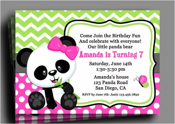 Panda Bear Birthday Party Invitations Panda Invitation Printable or Printed with Free Shipping Panda Bear Birthday Party Invitations Panda Invitation Printable or Printed with Free Shipping