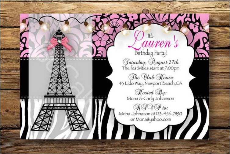 Paris themed Birthday Party Invitation Wording Paris themed Home Birthday Party Ideas Home Party theme