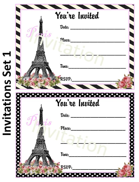 Paris themed Party Invitations Free 8 Best Images Of Printable Paris Invitations Free
