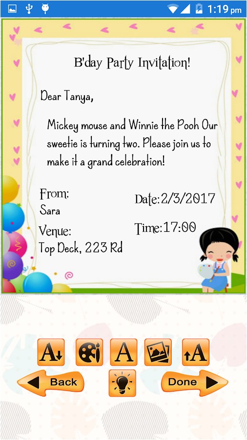 Party Invitation Maker App Kids Birthday Invitation Maker android Apps On Google Play