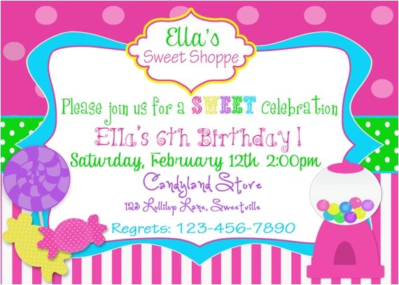 Party Invitation Stores Items Similar to Sweet Shop Candy Party Invitation