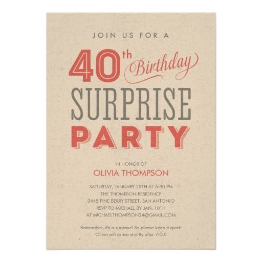 Party Invitation Wording Food Surprise 40th Birthday Invitations Wording Drevio