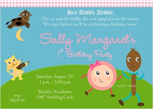 Party Rhymes Invitations 16 Best Nursery Rhyme Birthday Party Images On Pinterest