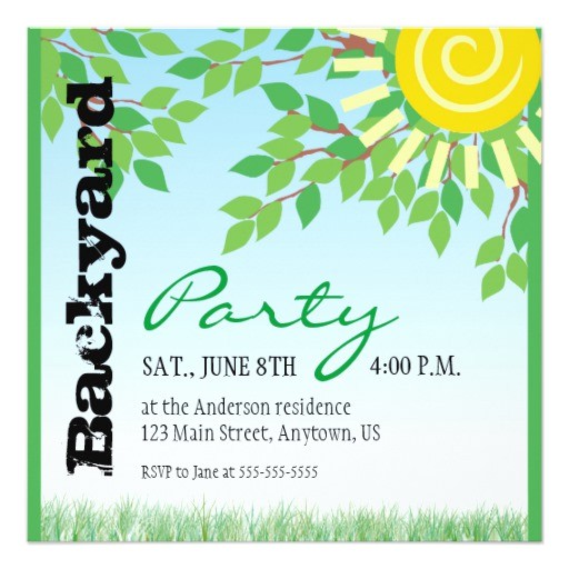 Patio Party Invitations Backyard Party Invitation Zazzle
