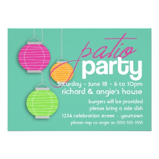 Patio Party Invitations Summer Patio Party Invitations 5 Quot X 7 Quot Invitation Card