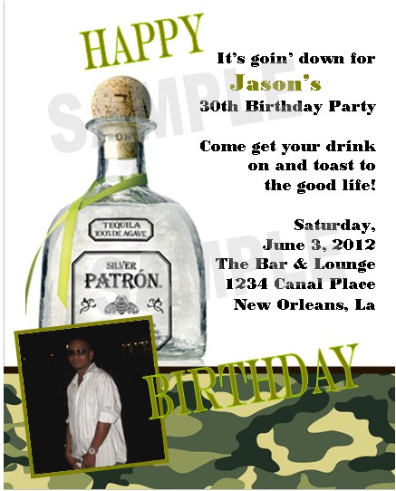 Patron Party Invitation solutions event Design by Kelly Patron theme Birthday