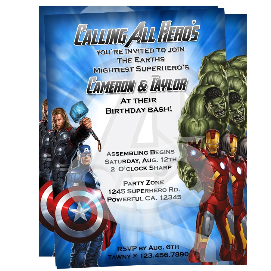 Personalized Avengers Birthday Party Invitations Avengers Invitations Party Invitations Ideas Personalized Avengers Birthday Party Invitations Avengers Invitations Party Invitations Ideas