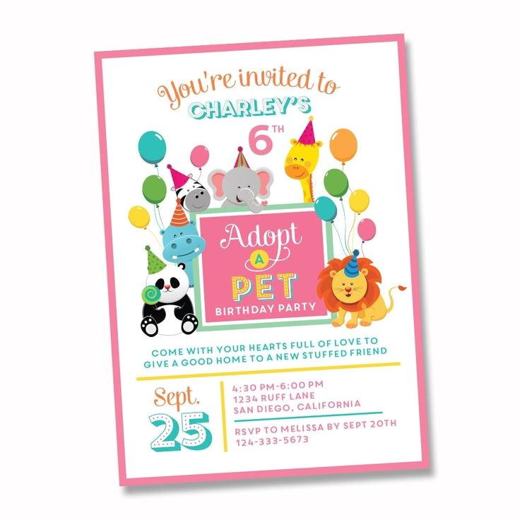 Pet Adoption Party Invitations 95 Best Girl Birthday Party Ideas and themes Images On