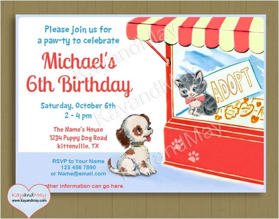 Pet Adoption Party Invitations Items Similar to Pet Adoption Party Invitation Custom