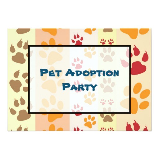 Pet Adoption Party Invitations Pet Adoption Party Paw Print Pattern 5×7 Paper Invitation