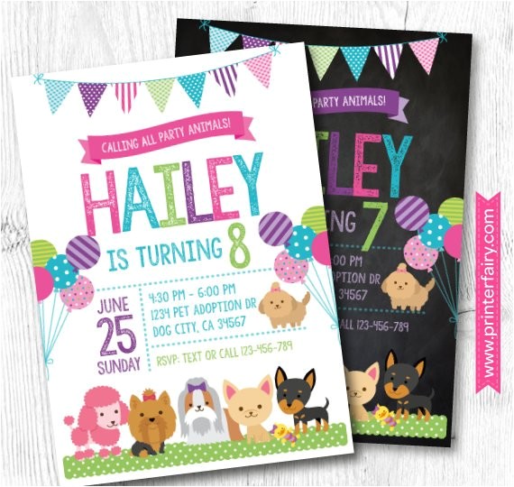 Pet Adoption Party Invitations Puppy Invitation Pet Adoption Party Puppy Birthday Party