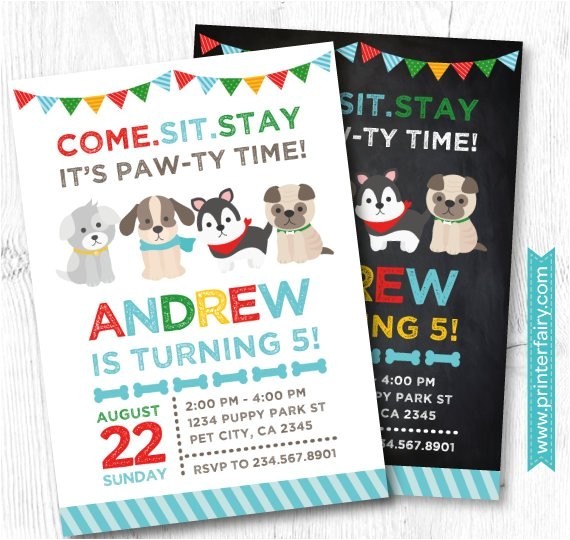 Pet Adoption Party Invitations Puppy Invitation Puppy Birthday Party Pet Adoption Party