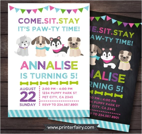 Pet Adoption Party Invitations Puppy Invitation Puppy Birthday Party Pet Adoption Party